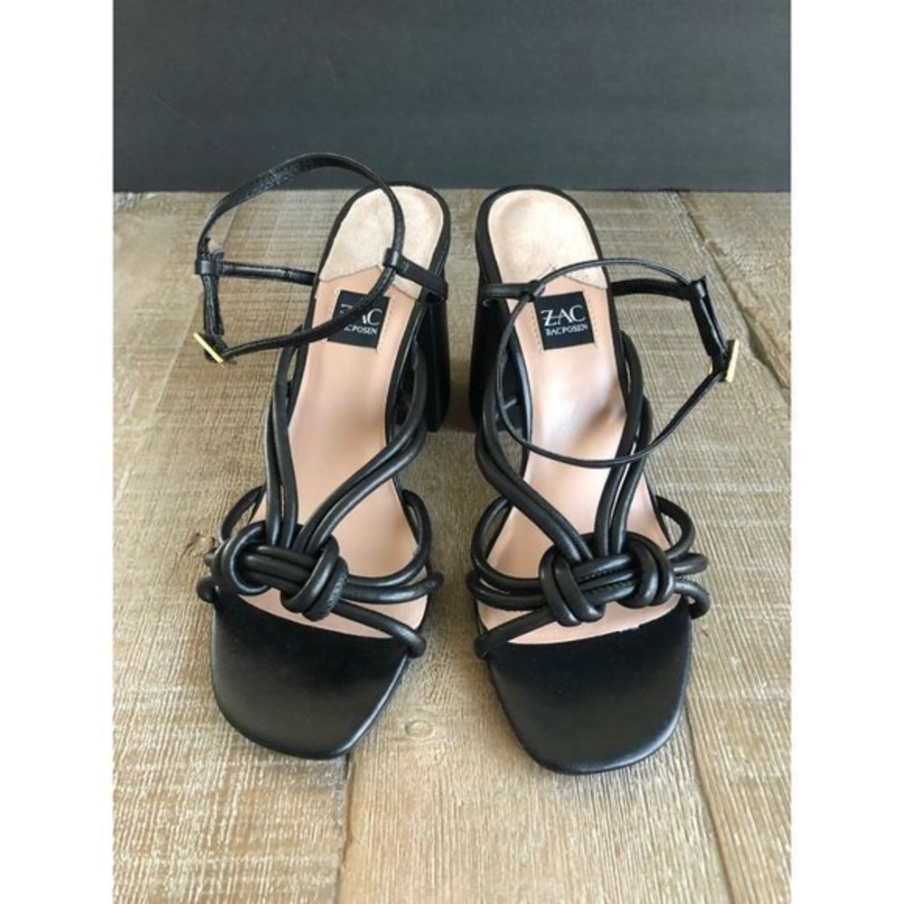 ZAC ZAC POSEN Yanni women black leather Sandal size 9.5 - Picture 5 of 11